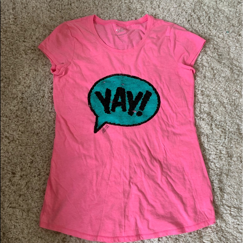 justice flip sequin t-shirt size 18